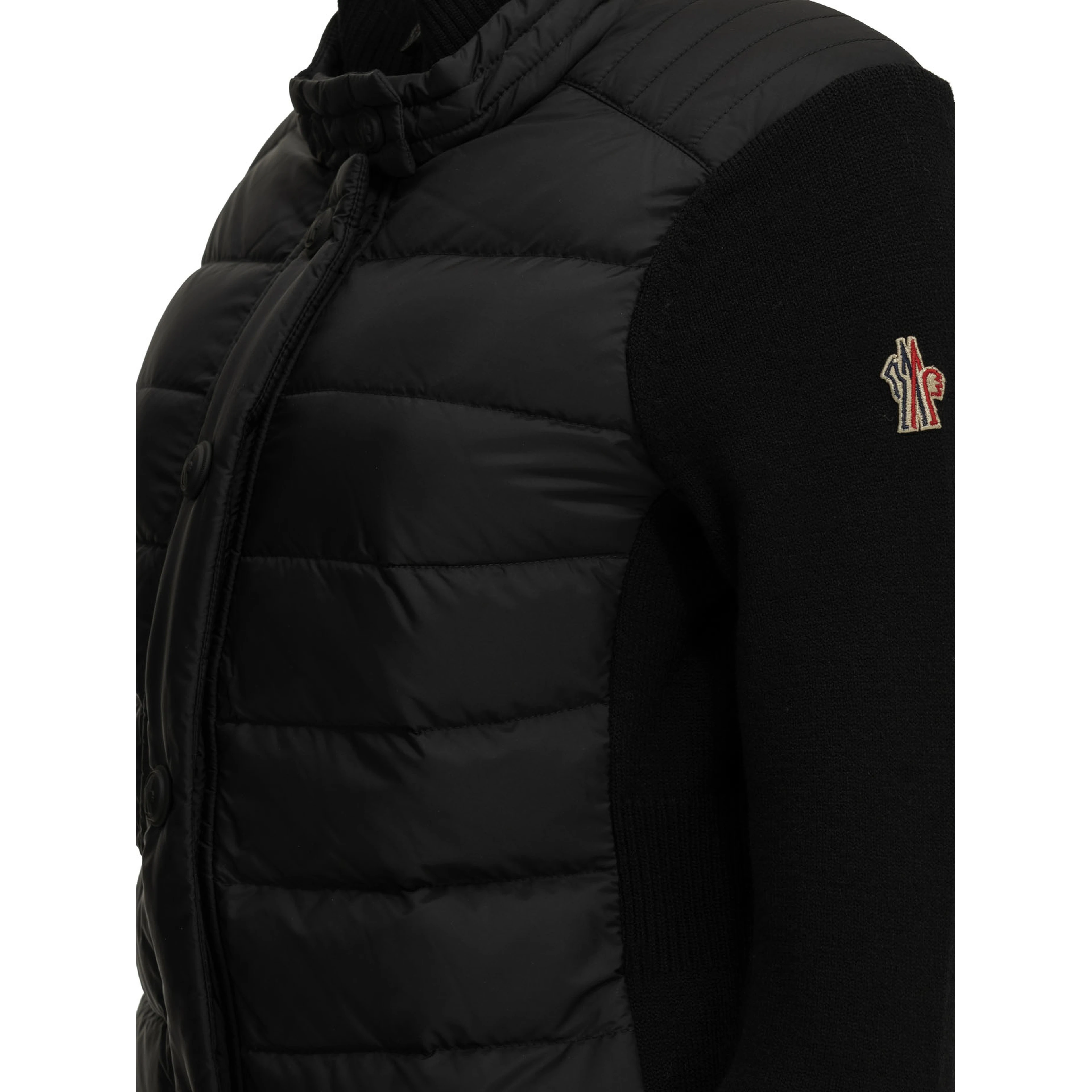 Padded wool cardigan