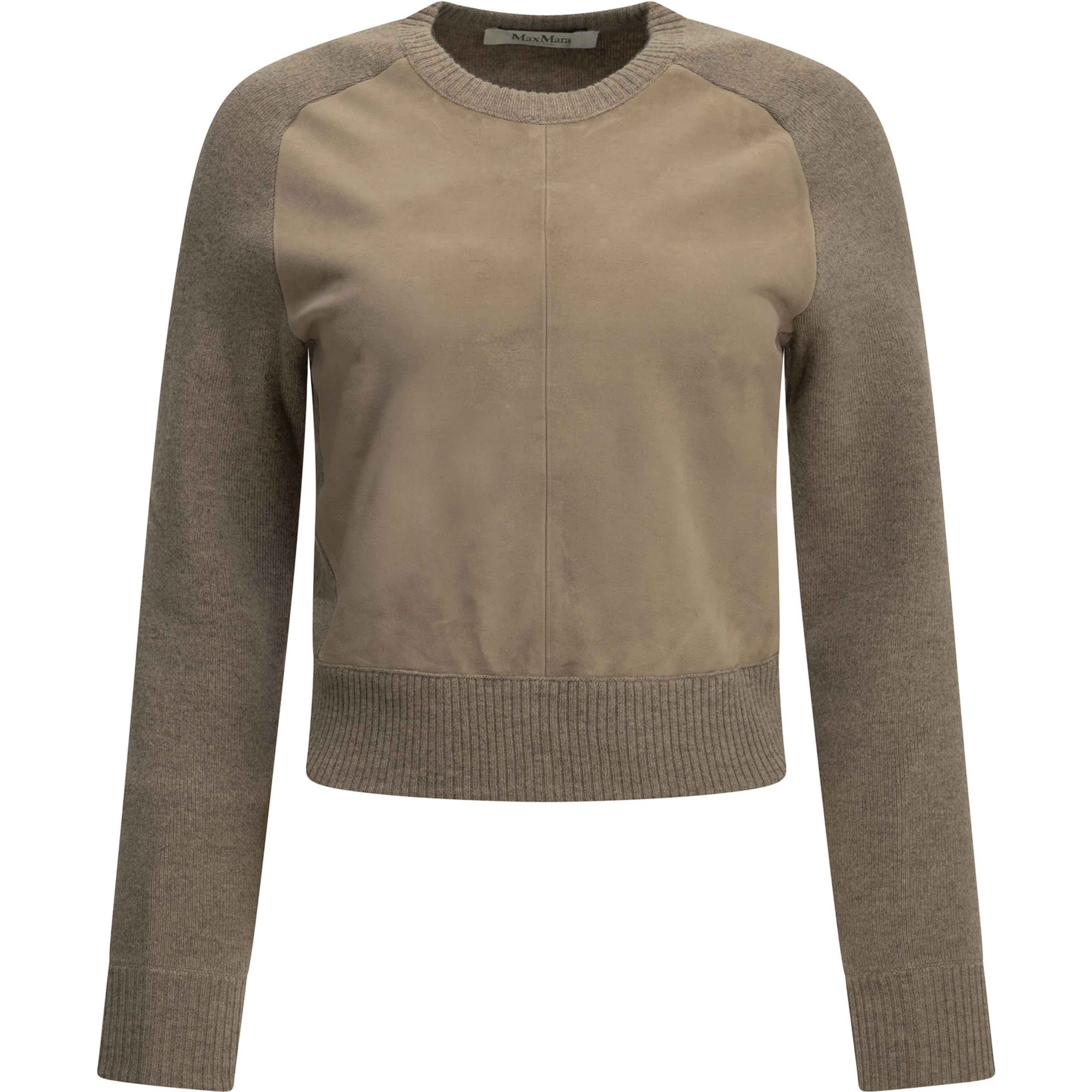 Crew-neck sweater made of wool and cashmere
