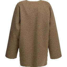 Short coat in camel and mohair