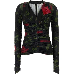 MAGLIA FIORE SCOLLO A V