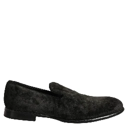 Black Suede Slip On Men Slippers Loafers Shoes