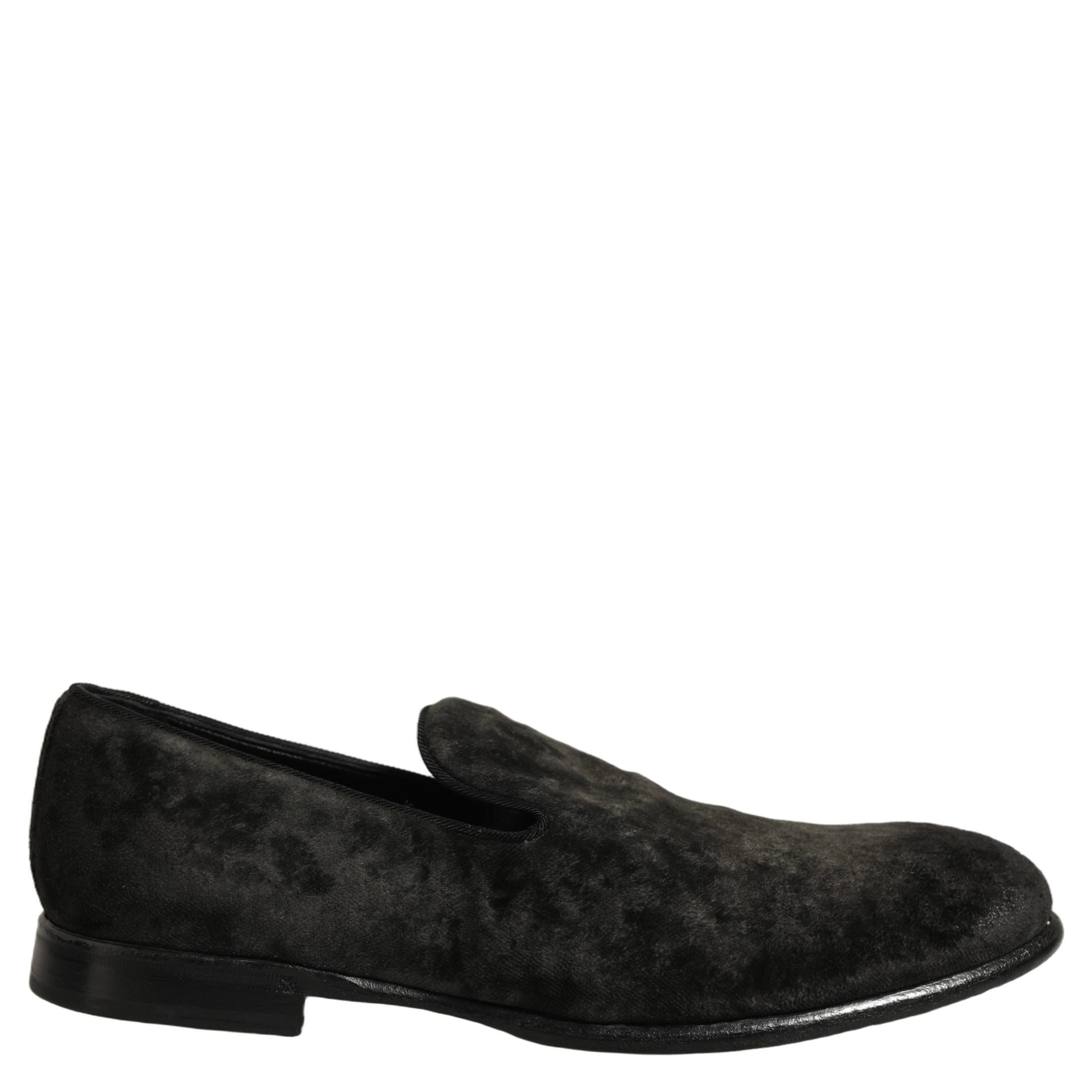 Black Suede Slip On Men Slippers Loafers Shoes