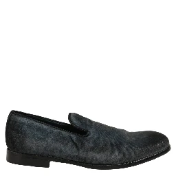 Blue Suede Slip On Men Slippers Loafers Shoes