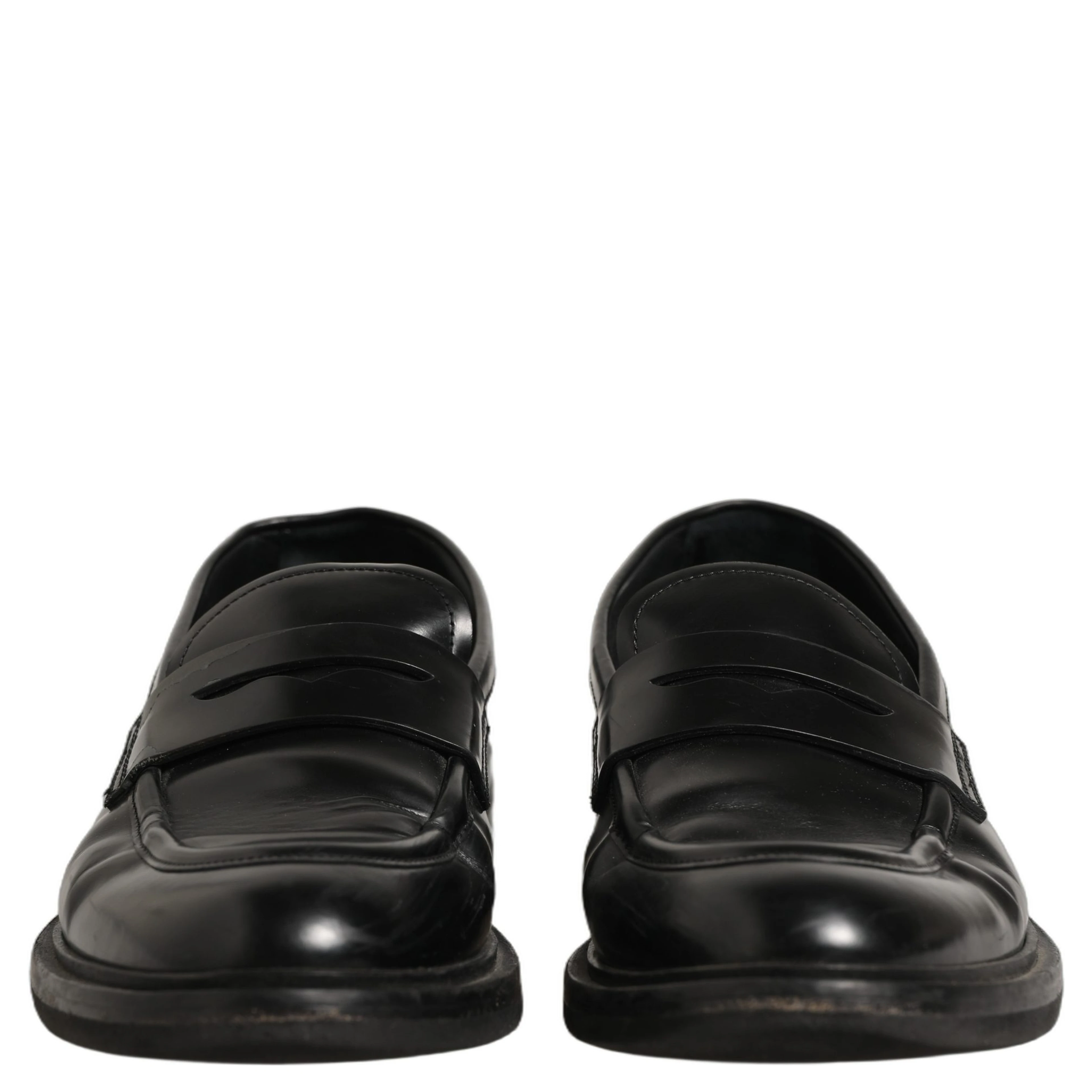 Black Brushed Calf Leather Loafers Shoes