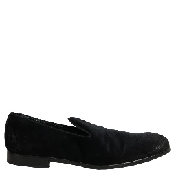 Black Suede Slip On Slippers Loafers Shoes