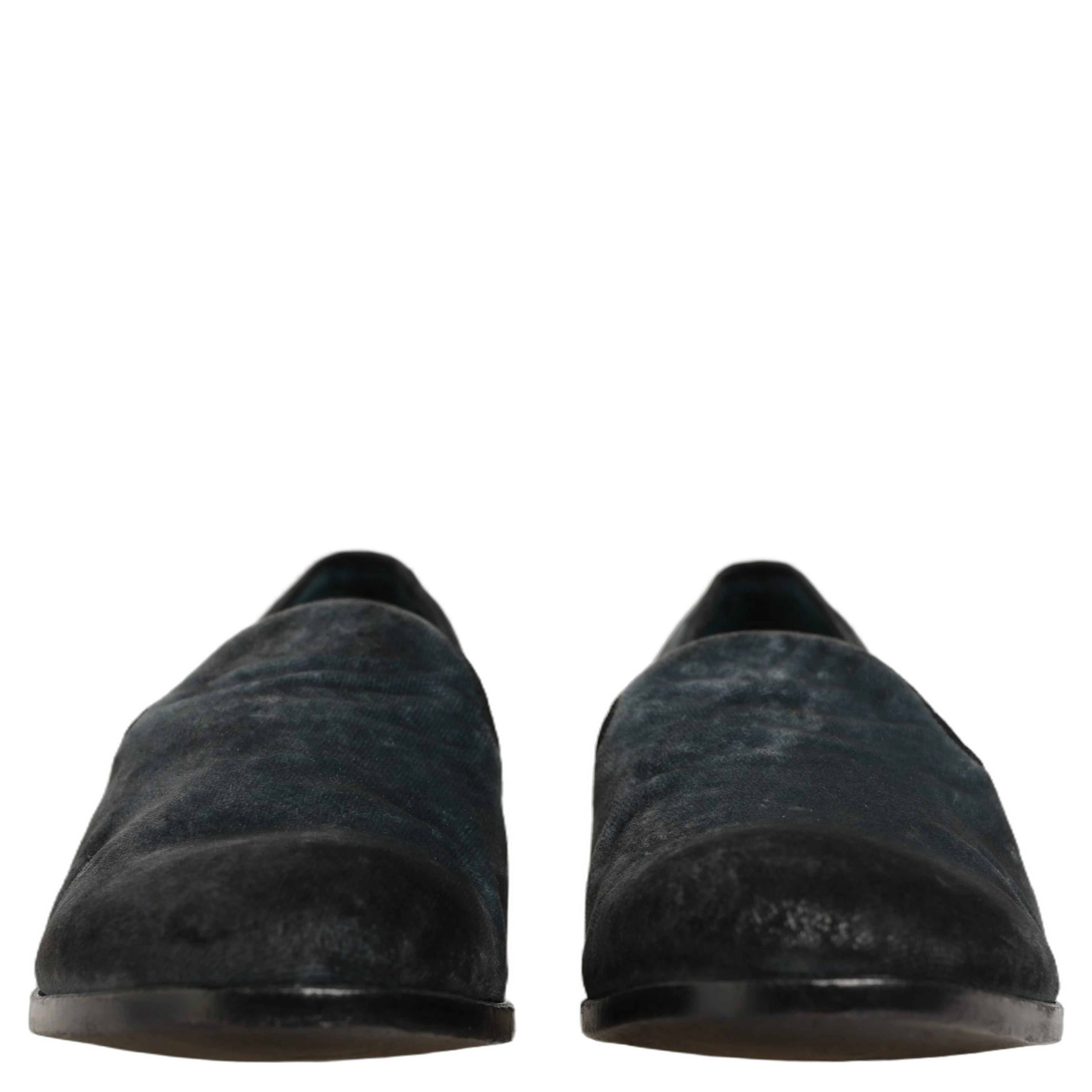Blue Suede Slip On Men Slippers Loafers Shoes