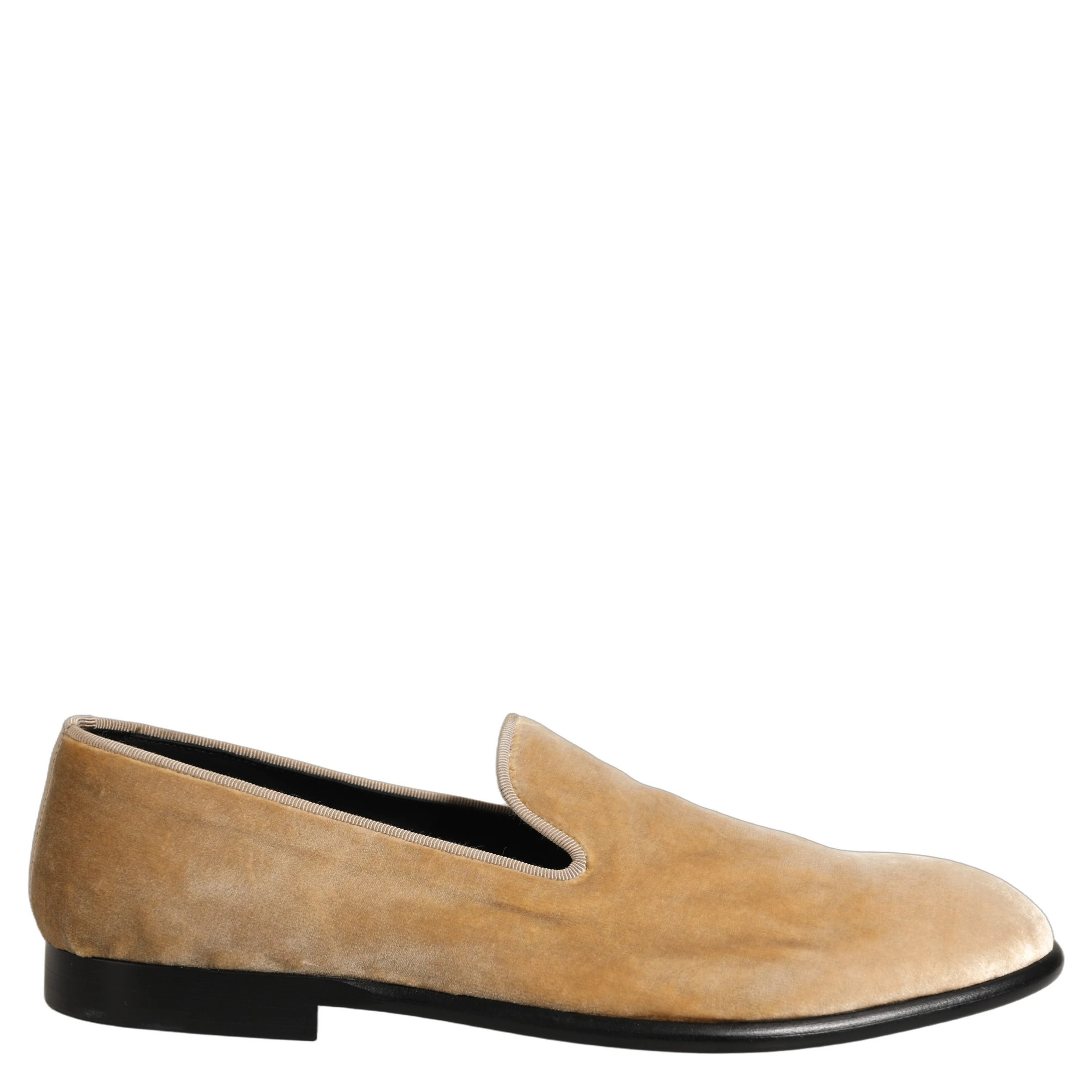 Beige Suede Slip On Slippers Loafers Shoes