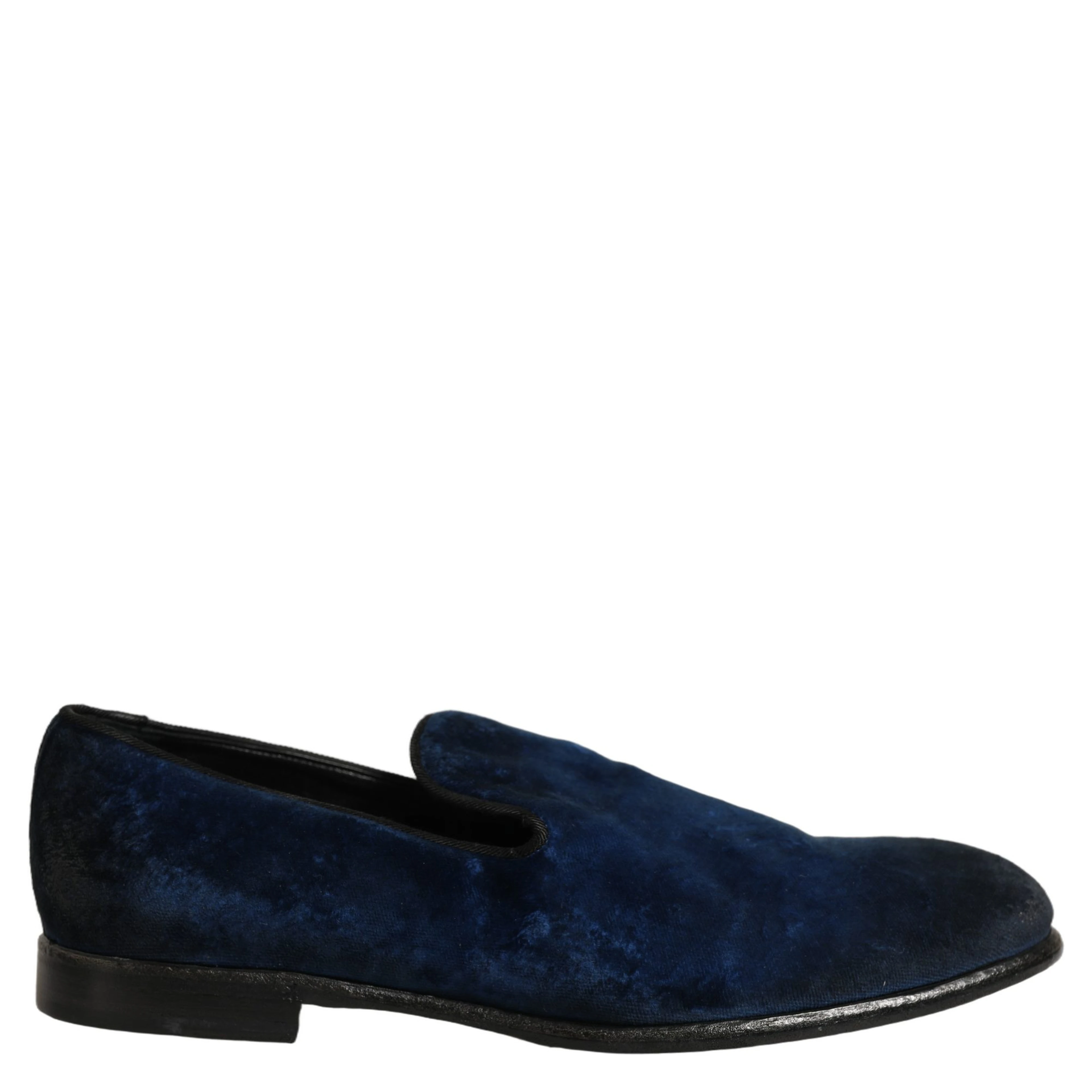 Blue Suede Slip On Men Slippers Loafers Shoes