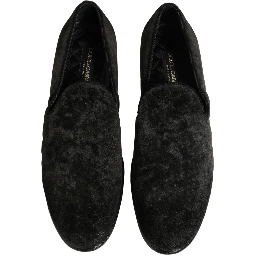 Black Suede Slip On Men Slippers Loafers Shoes