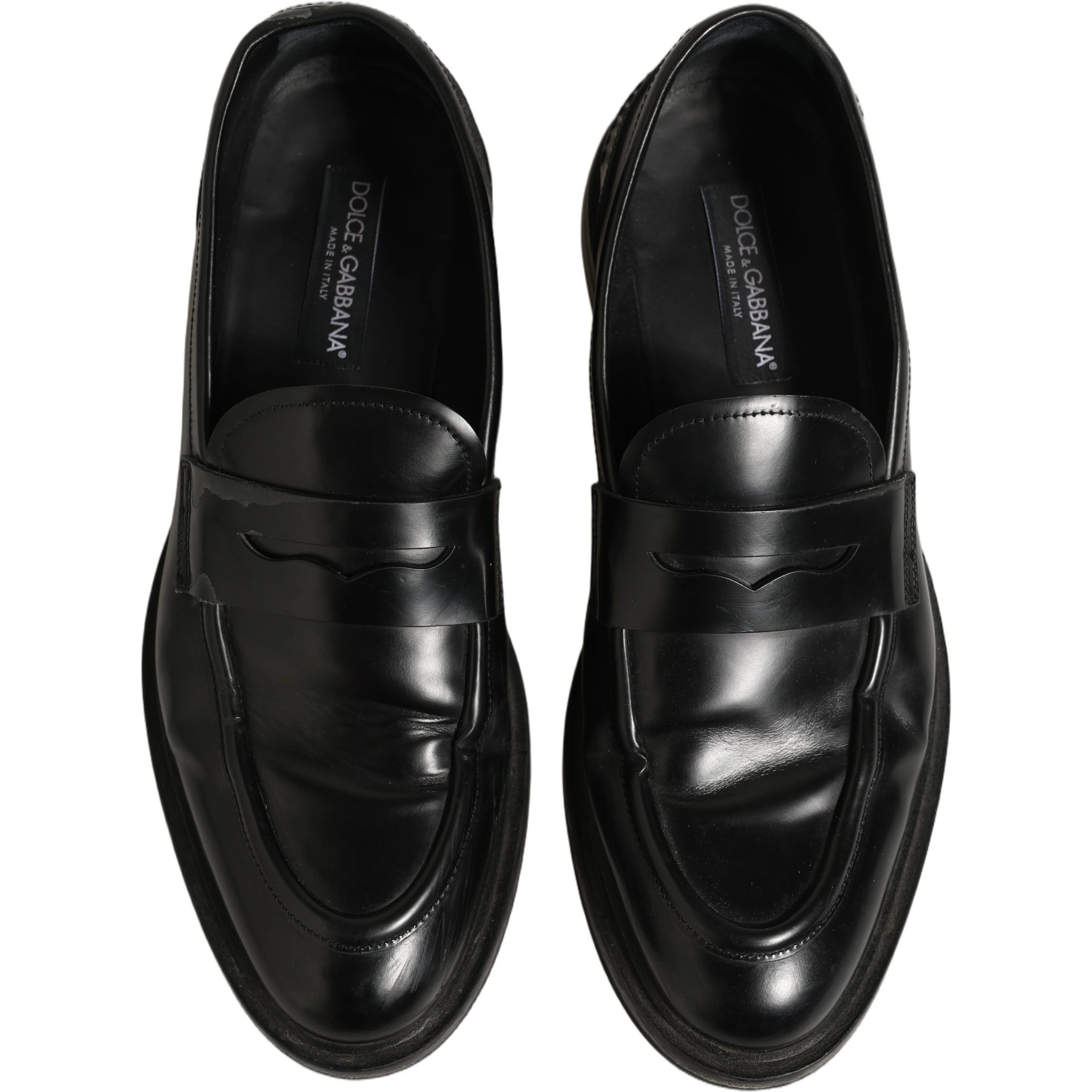 Black Brushed Calf Leather Loafers Shoes