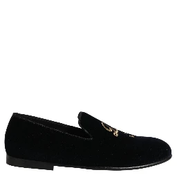 Black Suede DG Logo Slippers Men Loafers Shoes