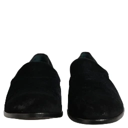 Black Suede Slip On Slippers Loafers Shoes