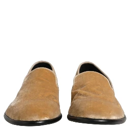Beige Suede Slip On Slippers Loafers Shoes