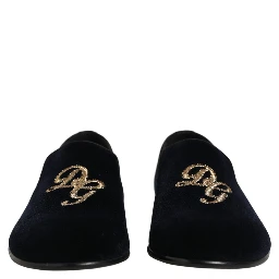 Black Suede DG Logo Slippers Men Loafers Shoes