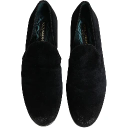 Black Suede Slip On Slippers Loafers Shoes