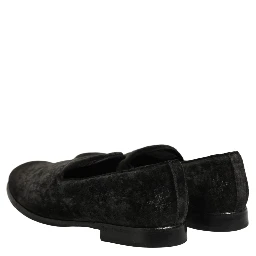 Black Suede Slip On Men Slippers Loafers Shoes