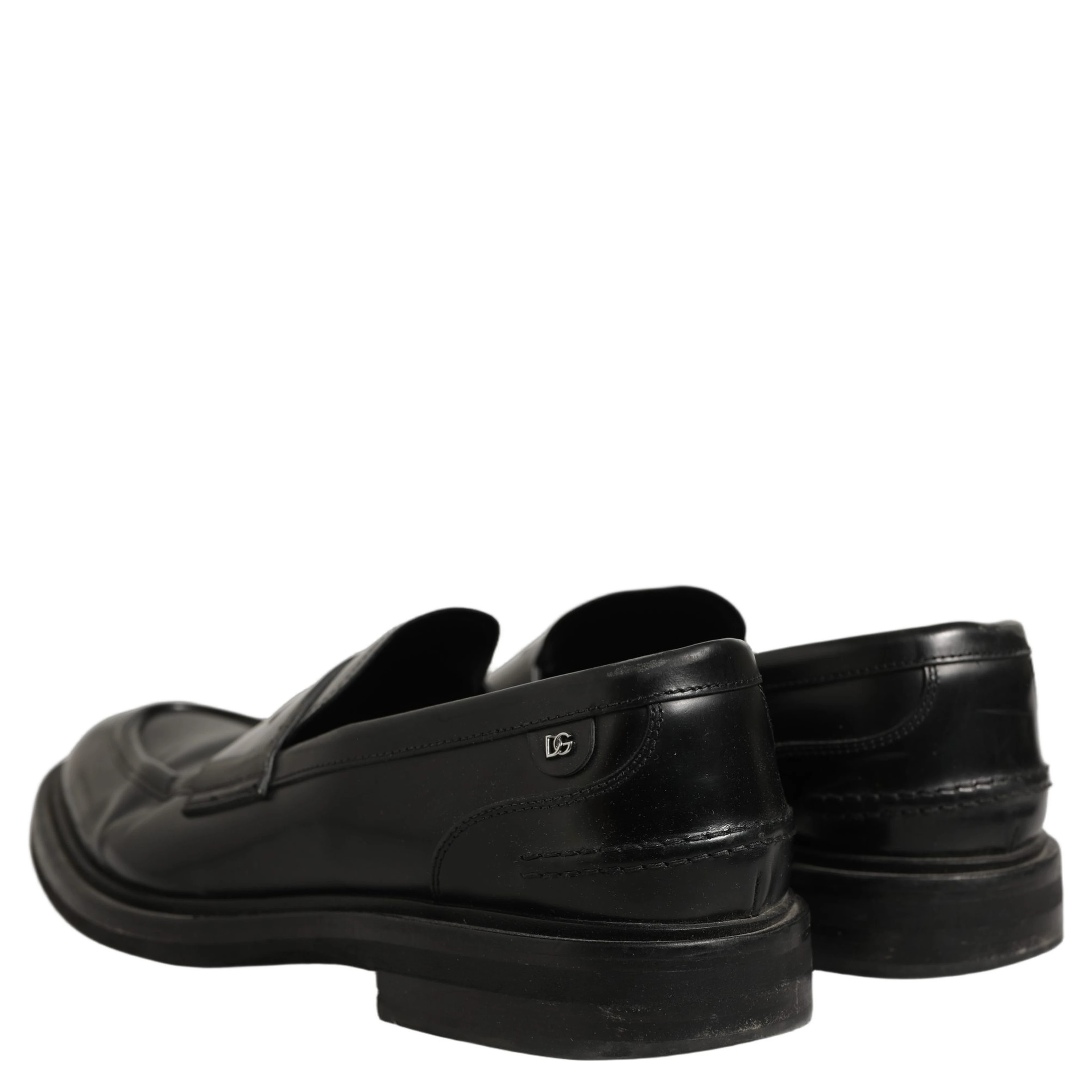 Black Brushed Calf Leather Loafers Shoes