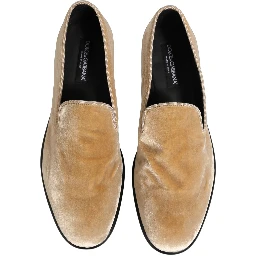 Beige Suede Slip On Slippers Loafers Shoes