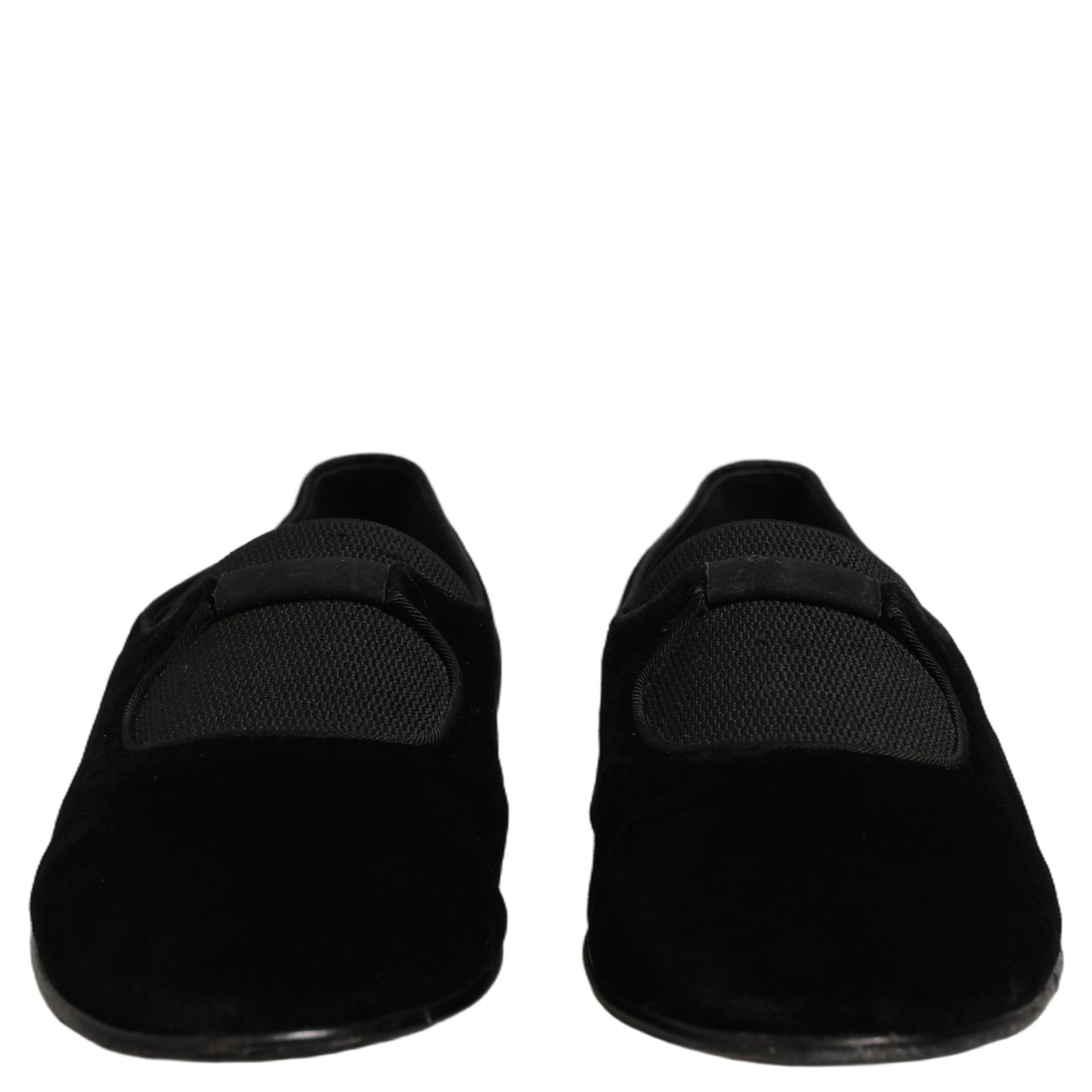 Black Velvet Slip On Slippers Loafers Shoes