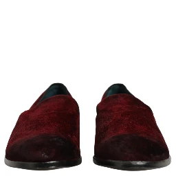 Maroon Suede Slip On Slippers Loafers Shoes