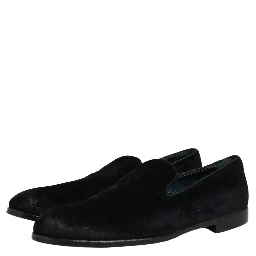 Black Suede Slip On Slippers Loafers Shoes