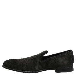 Black Suede Slip On Men Slippers Loafers Shoes