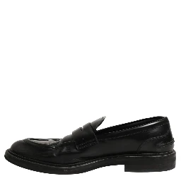 Black Brushed Calf Leather Loafers Shoes