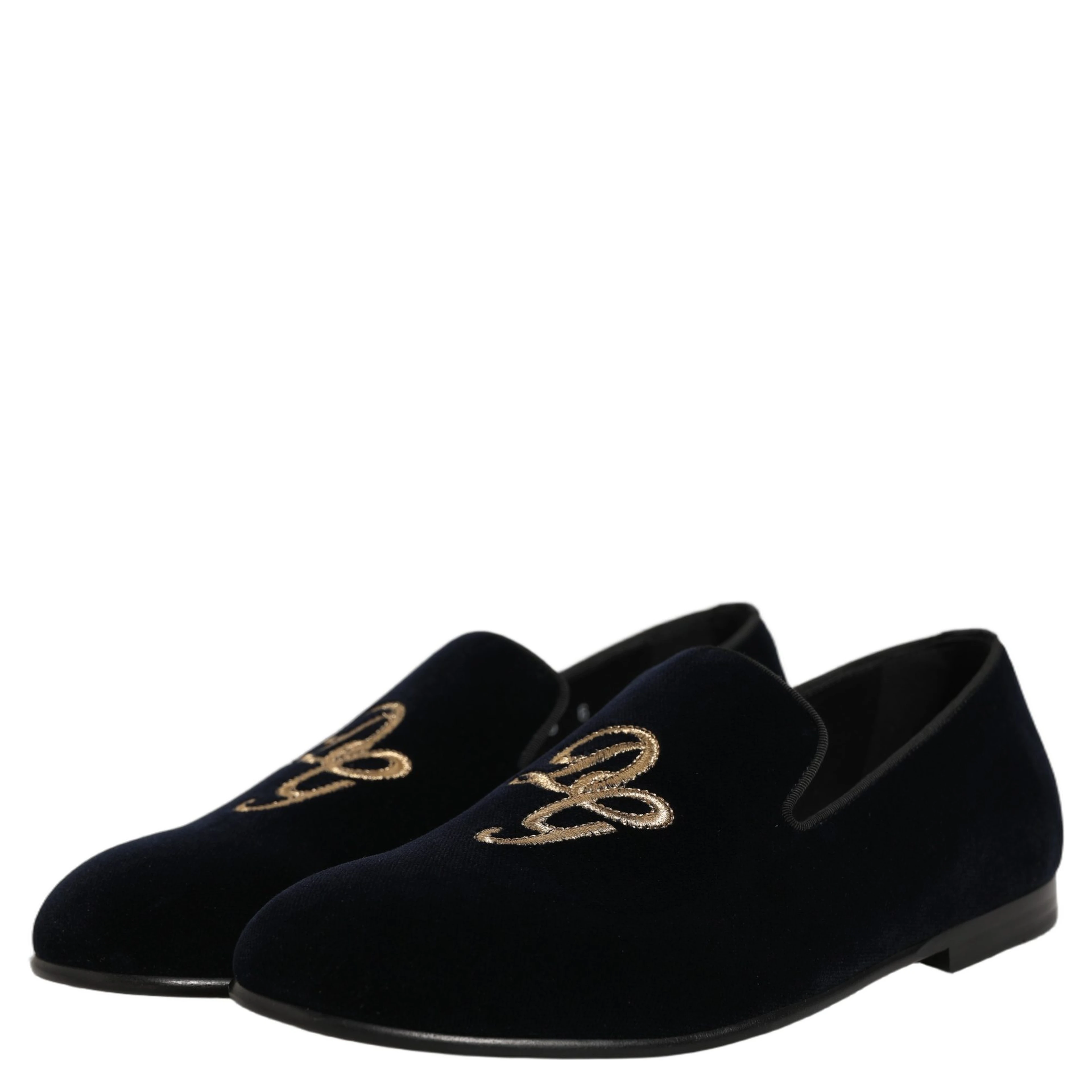 Black Suede DG Logo Slippers Men Loafers Shoes
