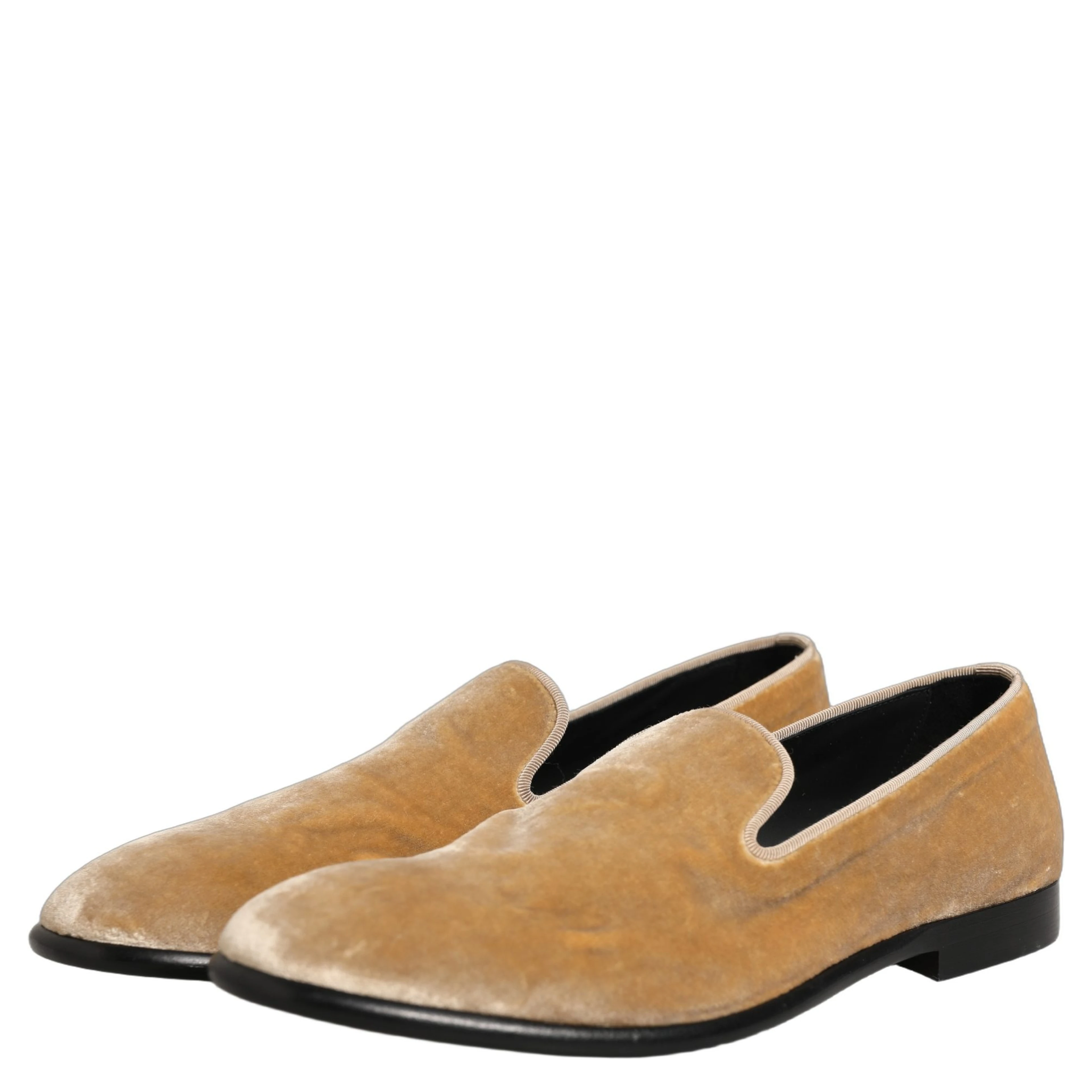 Beige Suede Slip On Slippers Loafers Shoes
