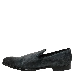 Blue Suede Slip On Men Slippers Loafers Shoes