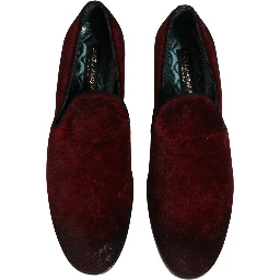 Maroon Suede Slip On Slippers Loafers Shoes