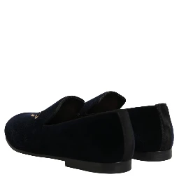 Black Suede DG Logo Slippers Men Loafers Shoes