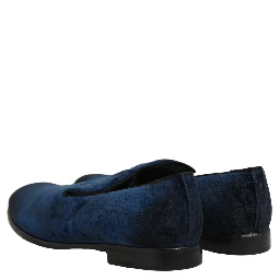Blue Suede Slip On Men Slippers Loafers Shoes
