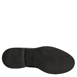 Black Brushed Calf Leather Loafers Shoes