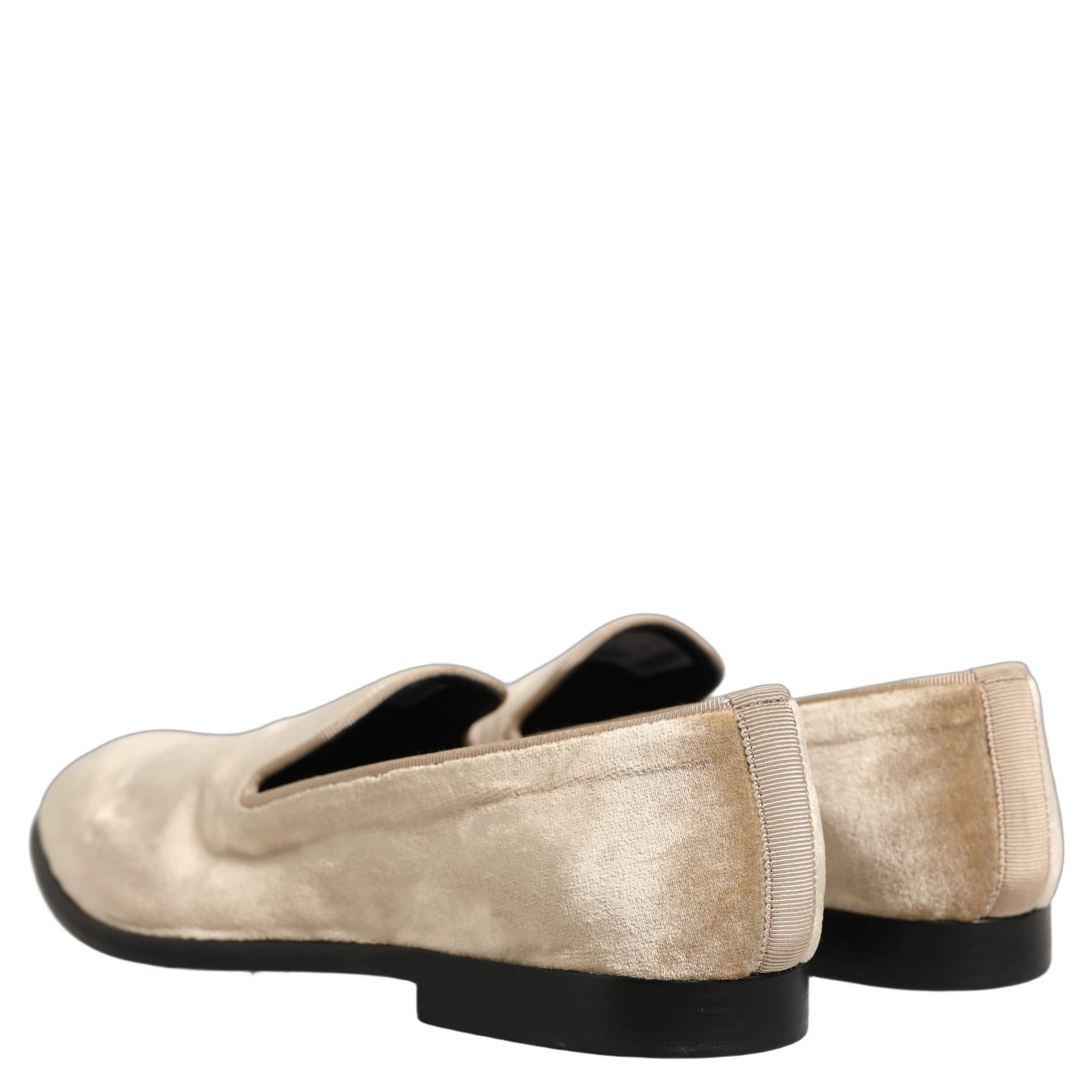 Beige Suede Slip On Slippers Loafers Shoes