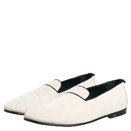 White Velvet Slip On Men Flats Loafers Shoes