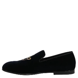 Black Suede DG Logo Slippers Men Loafers Shoes