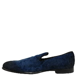 Blue Suede Slip On Men Slippers Loafers Shoes