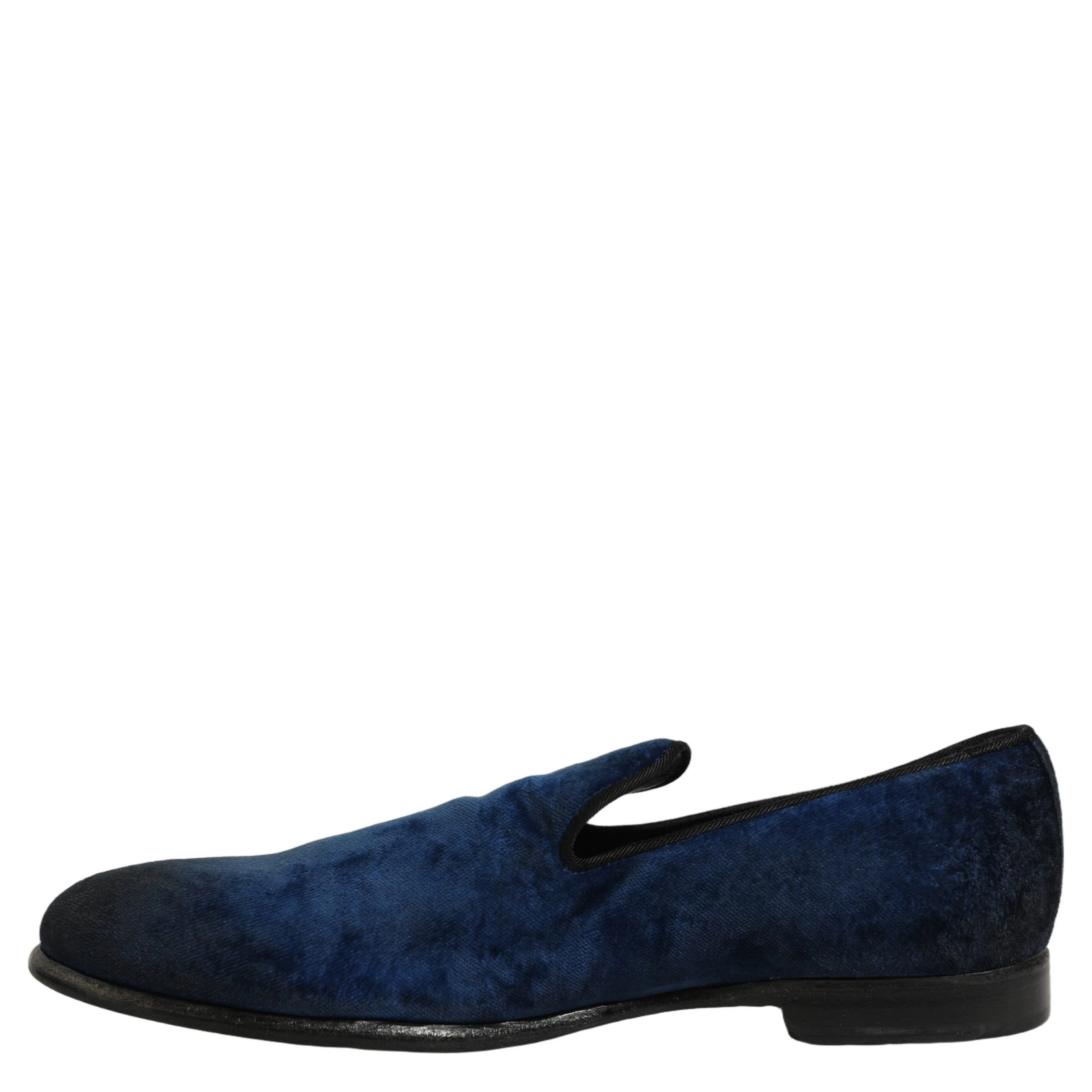 Blue Suede Slip On Men Slippers Loafers Shoes