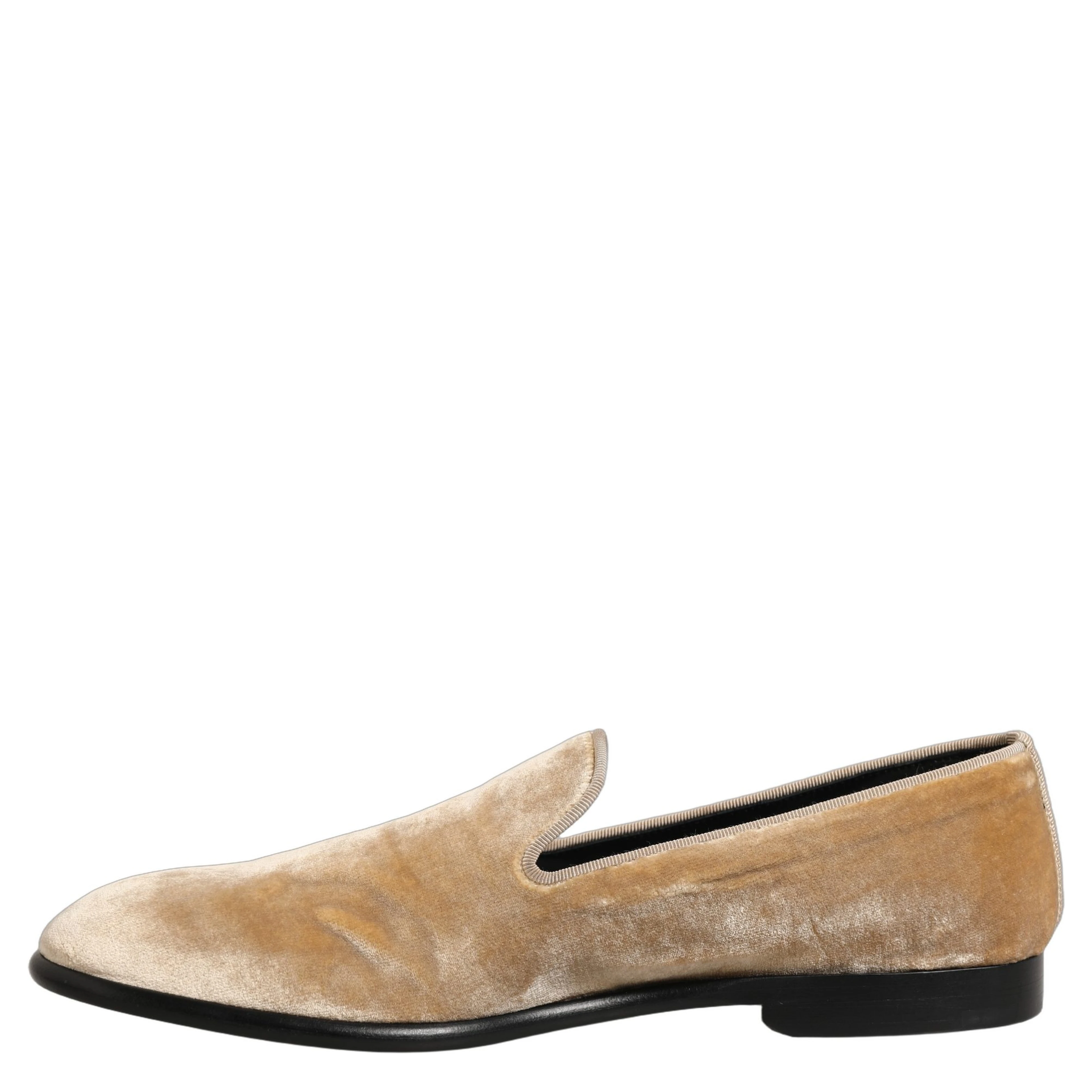 Beige Suede Slip On Slippers Loafers Shoes