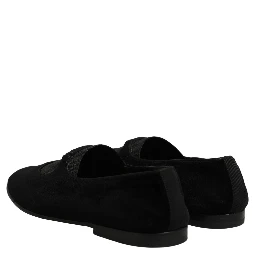 Black Velvet Slip On Slippers Loafers Shoes