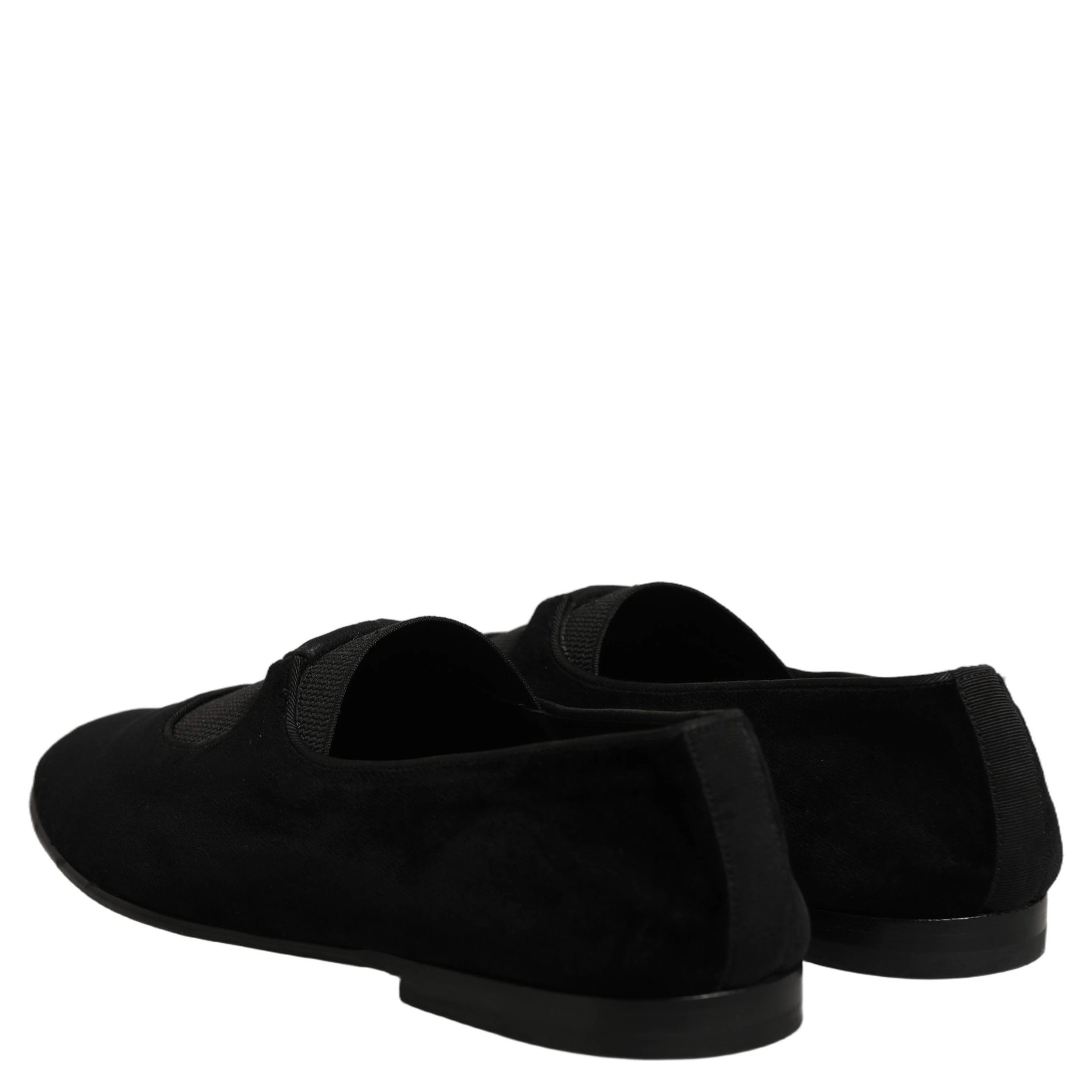 Black Velvet Slip On Slippers Loafers Shoes