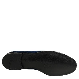 Blue Suede Slip On Men Slippers Loafers Shoes