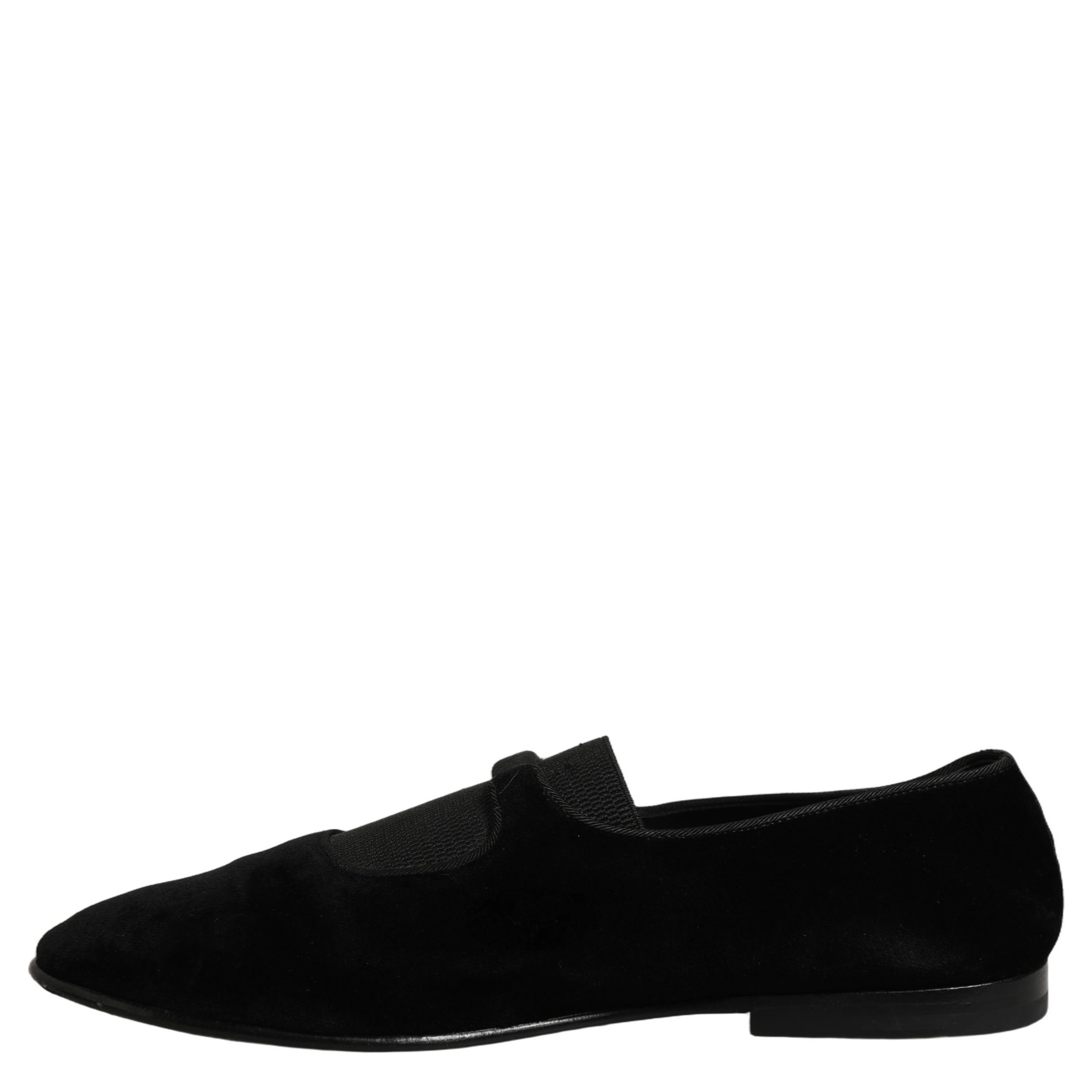 Black Velvet Slip On Slippers Loafers Shoes