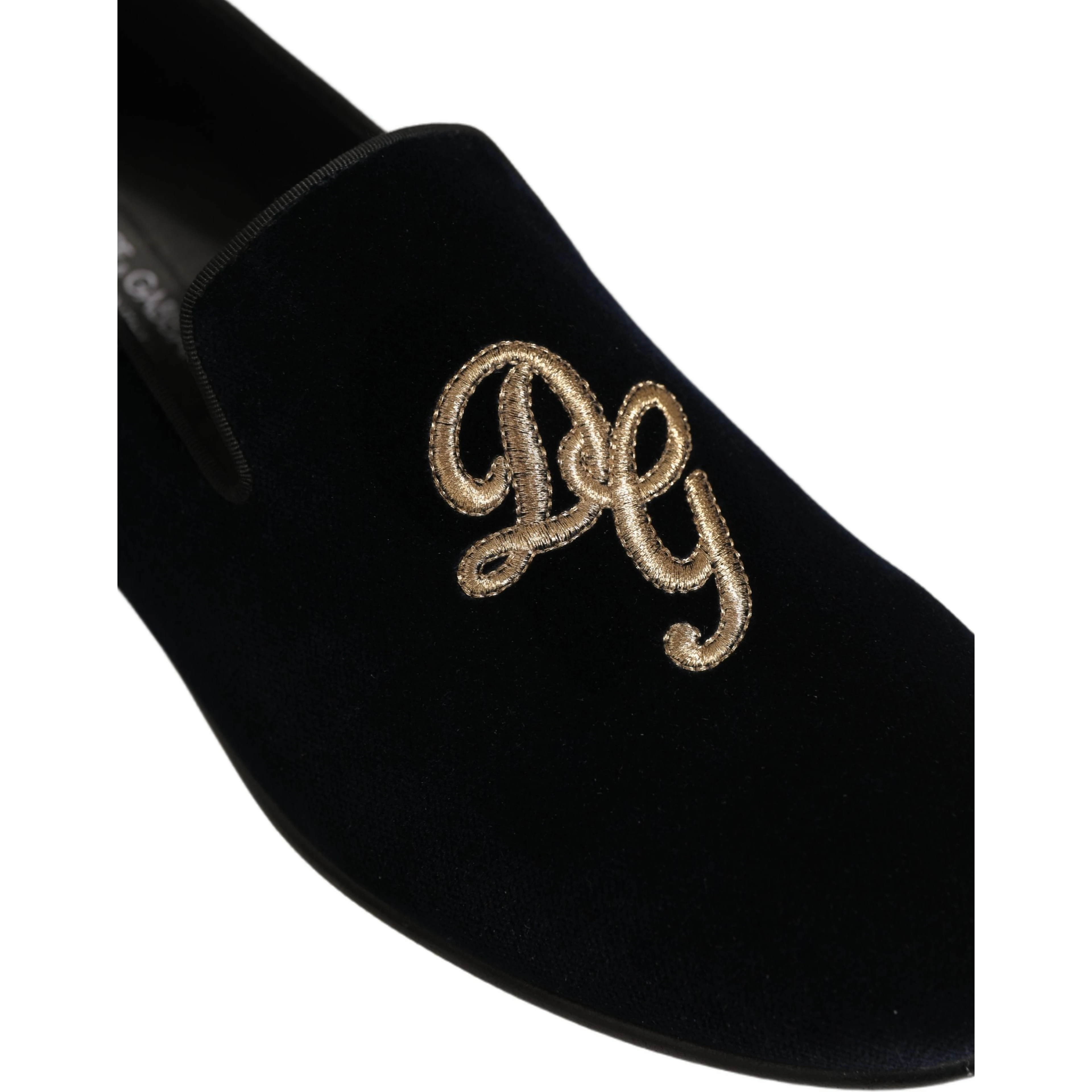 Black Suede DG Logo Slippers Men Loafers Shoes