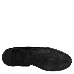 Black Velvet Slip On Slippers Loafers Shoes