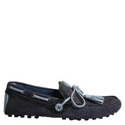 Navy Blue Suede Leather Tassel Loafers Shoes