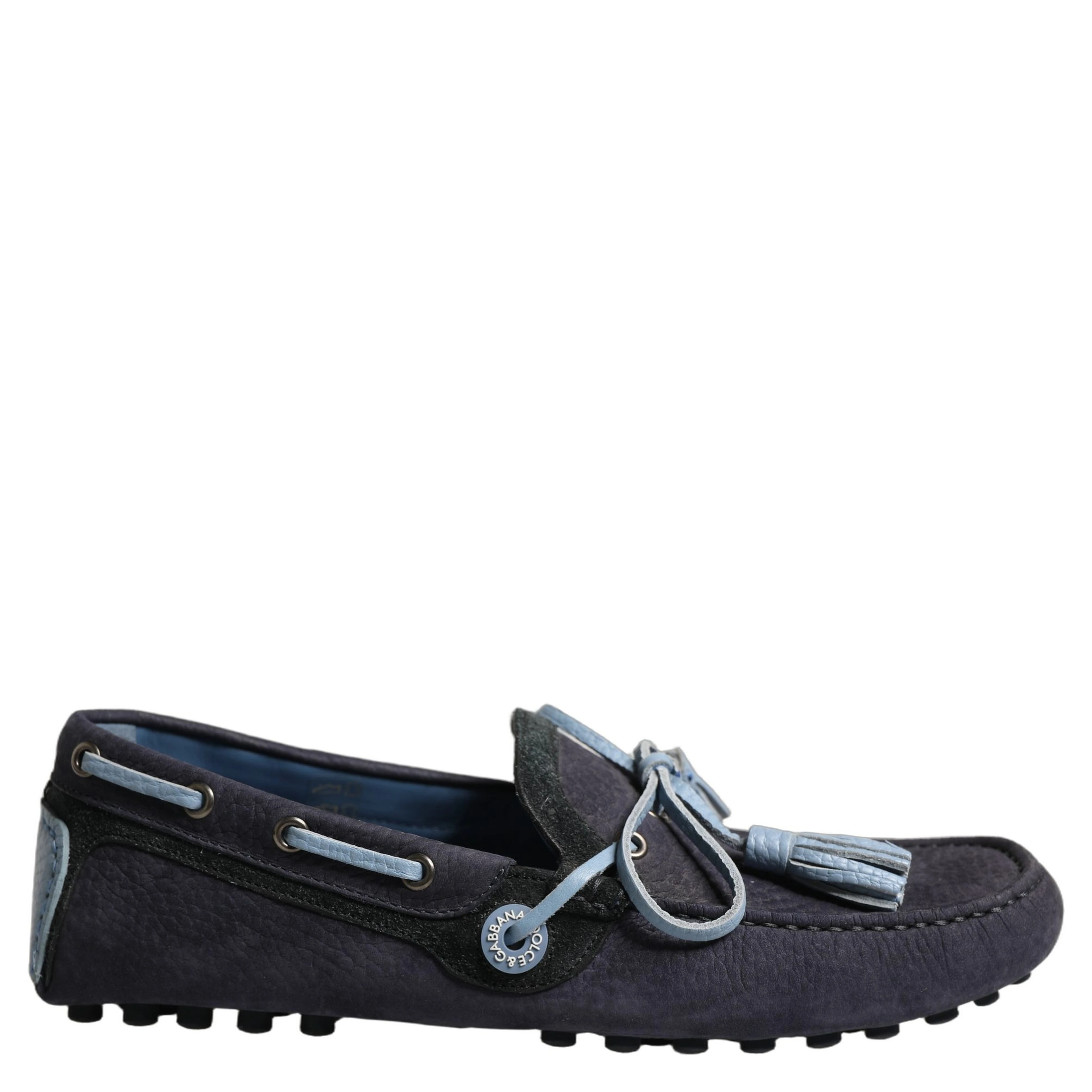 Navy Blue Suede Leather Tassel Loafers Shoes