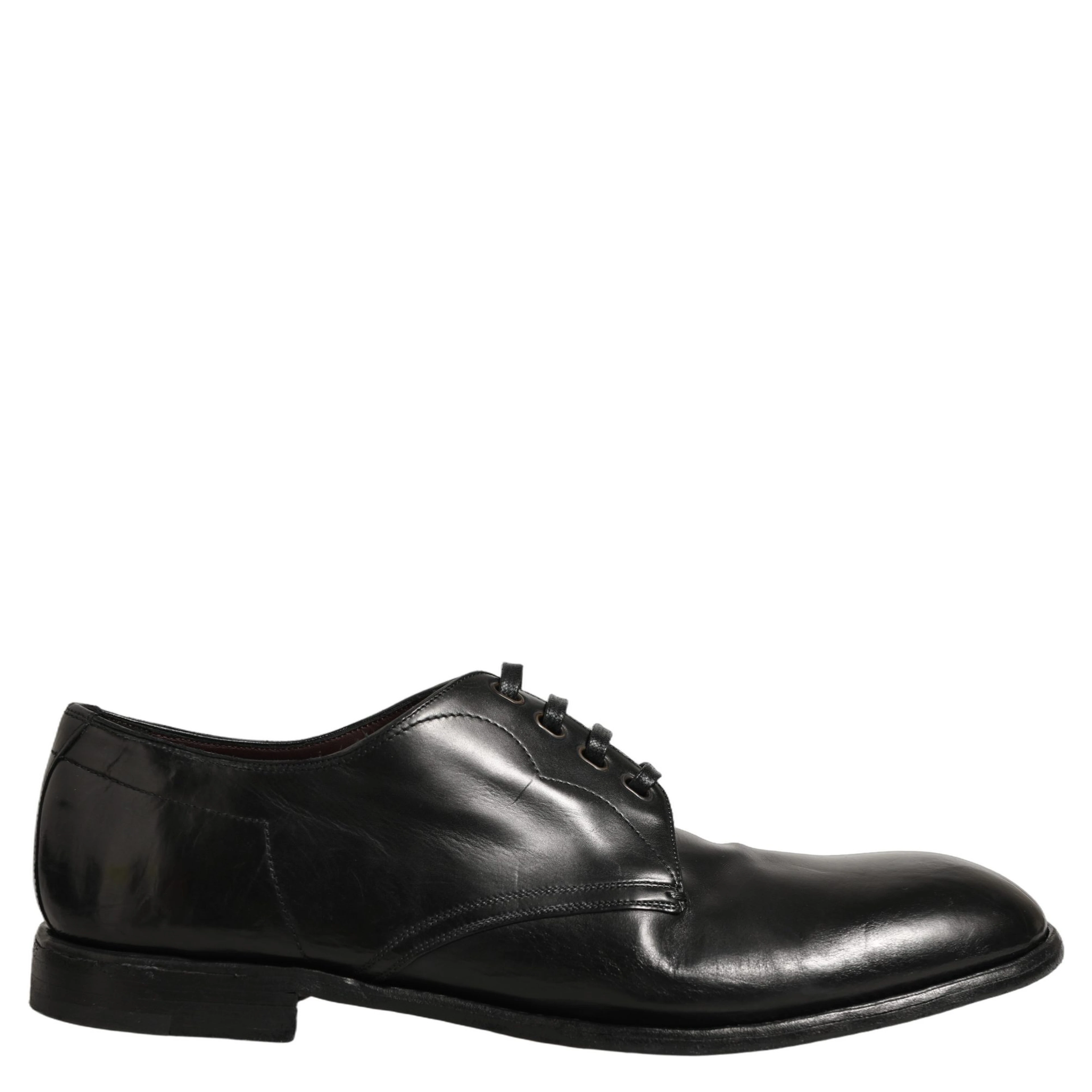 Black Calfskin Leather Derby Men Dress Shoes