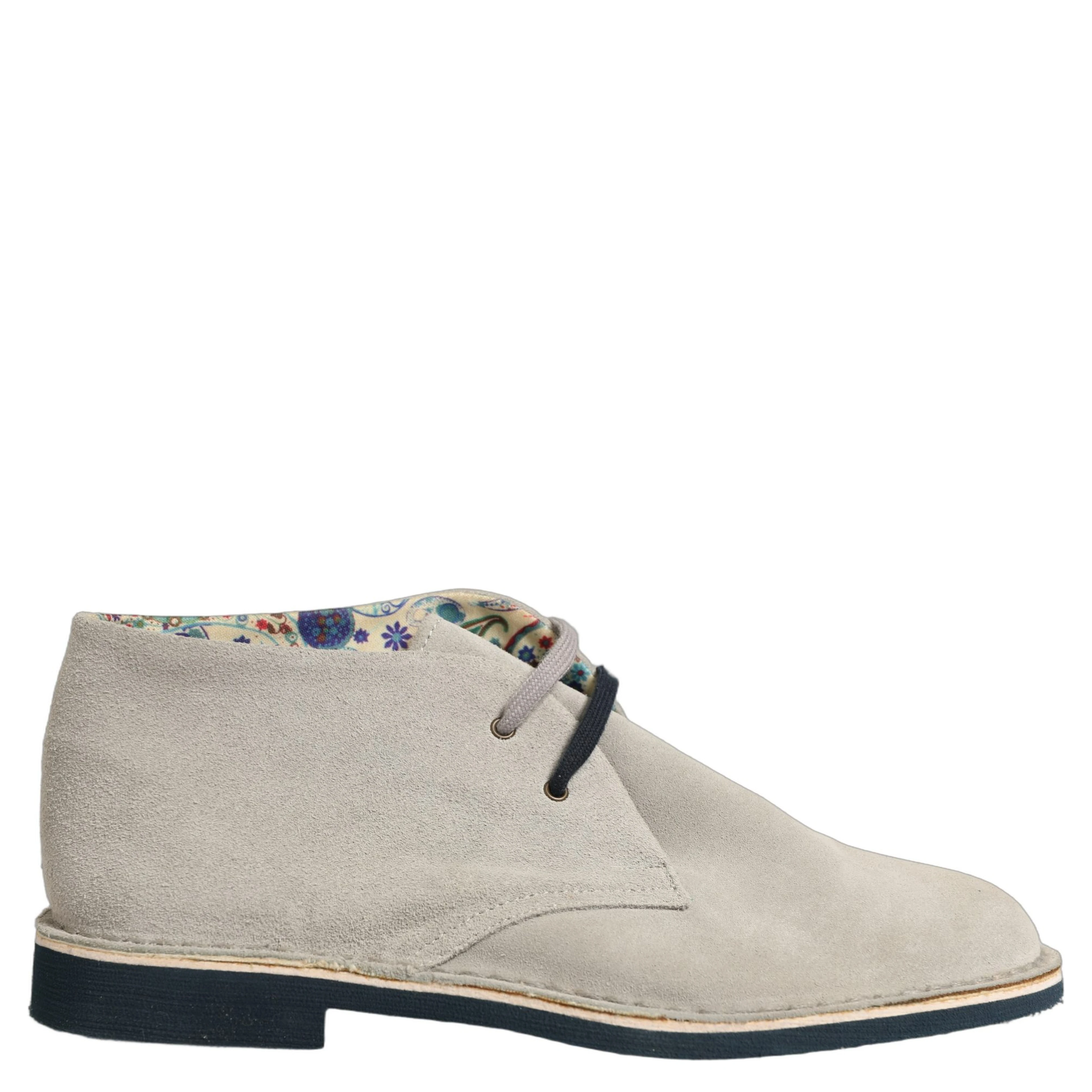 Gray Suede Chukka Lace Up Men Ankle Boots Light